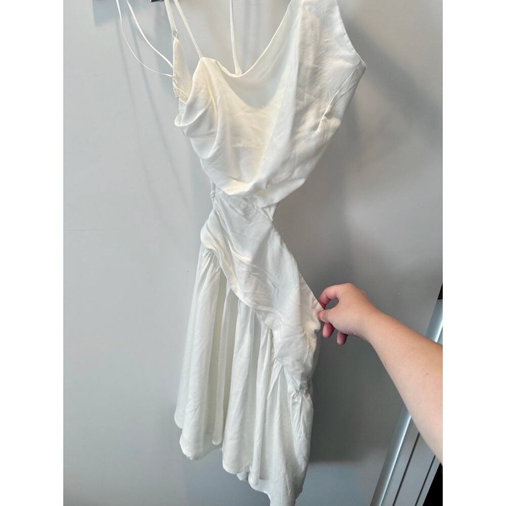 Princess Polly White Ruched Cutout Mini Dress - Small NWT